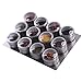 Sanvcomy 12 Magnetic Spice Jar Containers - Wall Mounted Stainless Steel Base - Easy to Install