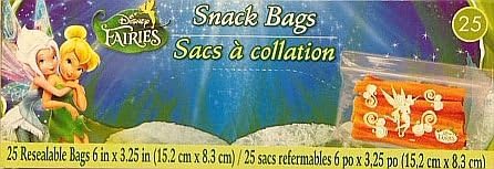 Fairies Personalizable Snack Bags - Resealable 25 Bags