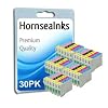 5 Full Sets, 801-806.....30 Compatible Ink Cartridges fits Epson R, RX, P & PX Printers. T0801 Black x5, T0802 Cyan x5, T0803 Magenta x5, T0804 Yellow x5, T0805 Light Cyan x5, T0806 Light Magenta x5