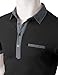 Doublju Mens chest mock pocket point short sleeve Slim Fit polo shirts