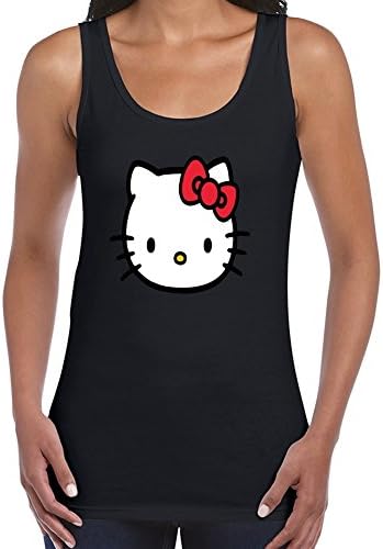 Women Top-shirt Hello Kitty Jpeg Painting For Regular Short Sleeve T-shirt-black Medium