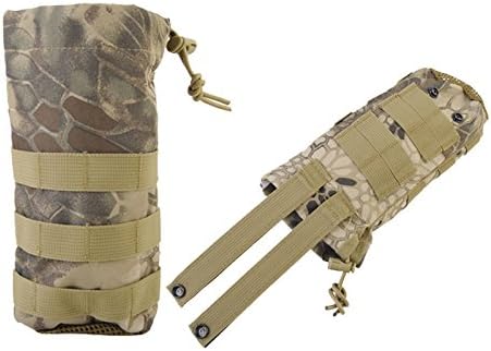 Water Bottle Pouch MOLLE Tactical Military Camping Hiking Water Bottle Pouch Carrier Mesh Bottom 3C Bottle Pouch Molle (HLD Camo)