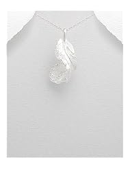 Feather Pendant Necklace In Sterling Silver