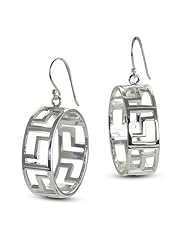 Wheel Shaped Earrings With Greek Designs