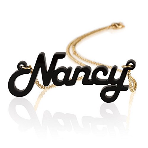 Personalized Acrylic Name Necklace with 18k Gold Plated Chain -Custom Made Choose Any Color and Any Name