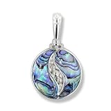 Sterling Silver Paua Shell Pendant by Sajen