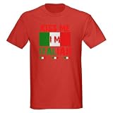 Kiss Me Im Italian Black T-Shirt Funny Dark T-Shirt by CafePress