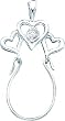 Sterling Silver Triple Heart Charm Holder