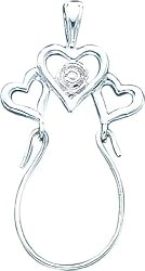 Sterling Silver Triple Heart Charm Holder