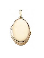 Solid 14K Yellow Gold Oval Four Photo Locket 3/4 inch x 1 inch Solid 14K Yellow Gold