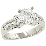 Channel Fancy Diamond Engagement Ring .28cttw (CZ ctr)