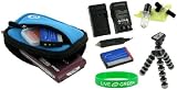 5n1 Neoprene Sleeve (Smurf Blue) Case / LI-50B 925mAh Li-Ion Battery / AC DC Charger / Tripod / LCD Cleaning Kit for Olympus Stylus Tough-6000 Digital Camera White
