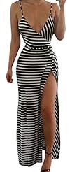 Sexy Polyester/Spandex Striped Print Lace Club Dress/Party Dress/Maxi Dress 
