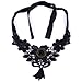 Yazilind Lace Lolita Gray Beads Charm Rose Flower Chain Choker Necklace 27in
