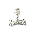 Eco-Pup crystal collar charm, Bone