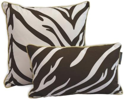 EZ Living Home Zebra Decorative Pillow, 20 by 12-Inch, Brown