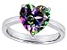 5.00 cttw 925 Sterling Silver Silver Large Heart Shape Solitaire Engagement Ring with Genuine Mystic Topaz