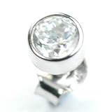 9ct White Gold and Cz Single Round Stud Earring