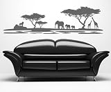Wandtattoo versandkostenfrei. Sehr grosses Format Breite: 126 cm, Höhe: 35 cm XXL. Motiv-Nr 002 Afrika, Farbe: hellgrau Decosticker Wandaufkleber Wandsticker Dekoration wiederablösbar. Günstiger als Bilder oder Gemälde
