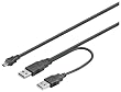 Wentronic USB Kabel (2x A-Stecker auf 5-polig mini B-Stecker) 0,6m