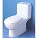 Carvelle One Piece Round Front Toilet Finish: White