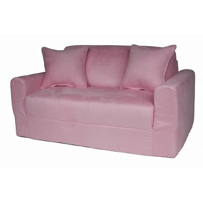 Fun Furnishings  Sofa Sleeper, Pink Micro Suede