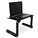 Lavolta Adjustable Vented Laptop Table Aluminium Notebook Desk Portable Stand Tray with Mouse Board and CPU Fan Cooling Pad - Black