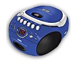 Search : Naxa NX-235 Blue Portable CD Cassette Player Boombox w/AM FM Radio