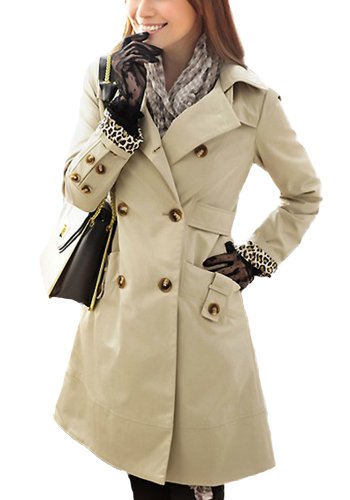 (ゴールドジャパン)Goldjapan アウター トレンチコート ダブルボタン ブラック ベージュ 黒 春 秋 冬 アウター 膝上 ロング コート