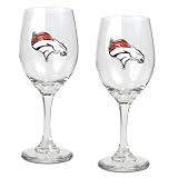 NFL Denver Broncos 14-Ounce Wine Glass (Set of Two)