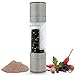 Salt & Pepper Grinder Set - 2 in 1 Combo Stainless Steel Mill - Dual Action Adjustable Tool Built to Last by BruArcher