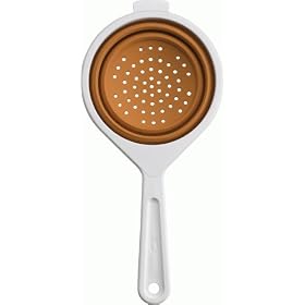 Chef'n SleekStor Collapsible 6-Inch Scoop Colander, Apricot Meringue by Chef'n