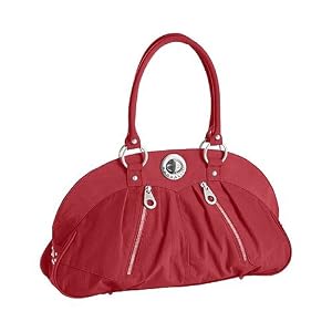 Ladies baggallini SHSS424 Shanghai Satchel - Tomato Mango Microfiber Silver Hardware by Baggallini