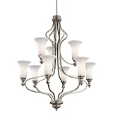 Kichler Lighting 42624AP 9 Light Ellerslie Chandelier, Antique Bronze
