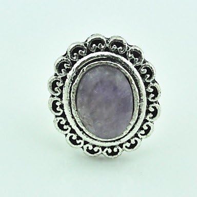 Vintage Female Amethsyt Adjustable Ring (Purple)(1pcs)