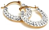 Image of 9ct Yellow Gold Crystalique Dragonfly Creole Earring