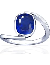 Platinum Cushion Cut Blue Sapphire Solitaire Ring