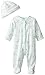 Little Me Baby Clothes & Outfits - Girls One Piece Hat & Footed Sleeper Pajamas - 3 Months, Mint Print