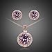 Fashion Plaza Rhodium Plated Basket Set Cubic Zircon Cz Necklace and Earring Jewelry Set S91