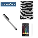 Premium Zebra Black and Silver Folio Wallet Leather Case + Stylus Pen + Clear LCD Screen Protector for Apple Ipod Touch Itouch 8Gb 16GB 32Gb 2G 2nd Generation