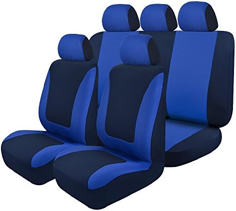 Universal Fit Car Seat Cover, Insoria Easy Install High Quality Sports/Racing Polyester Mesh Universal Full Set Car Seat Covers for decoration Car Seat Protector - Fit Most Car, Truck, Suv, or Van (Blue)