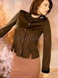 Armani - $3425 New GIORGIO ARMANI Brown Jersey Flower Jacket 8