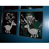 Fenstertattoo - Motiv "Rentierchen" aus Milchglasfolie in Farbton TRANSPARENT mit Silberglitzervon "Lovala"