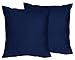 Sweet Jojo Designs 2-Piece Navy Decorative Accent Throw Pillows for Blue and Orange Stripe Collection
