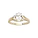 10K Yellow/White Gold 0.04 ct. Diamond and 7 x 5 MM Oval Shaped White Topaz Ring