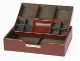 Smaller sized brown leather valet tray from Wolf Designs