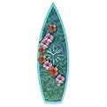 Tropical Flowers Surfboard Wall Clock