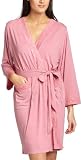 Intimo Women's Soft Knit Kimono with Lace