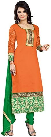 Lookslady Best Designer Women's dress Orange Color Not Stitched Salwar Suit Set