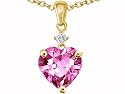 1.80 cttw 14K Yellow Gold Plated 925 Sterling Silver Heart Shaped Created Pink Sapphire Pendant - Gold Plated Silver